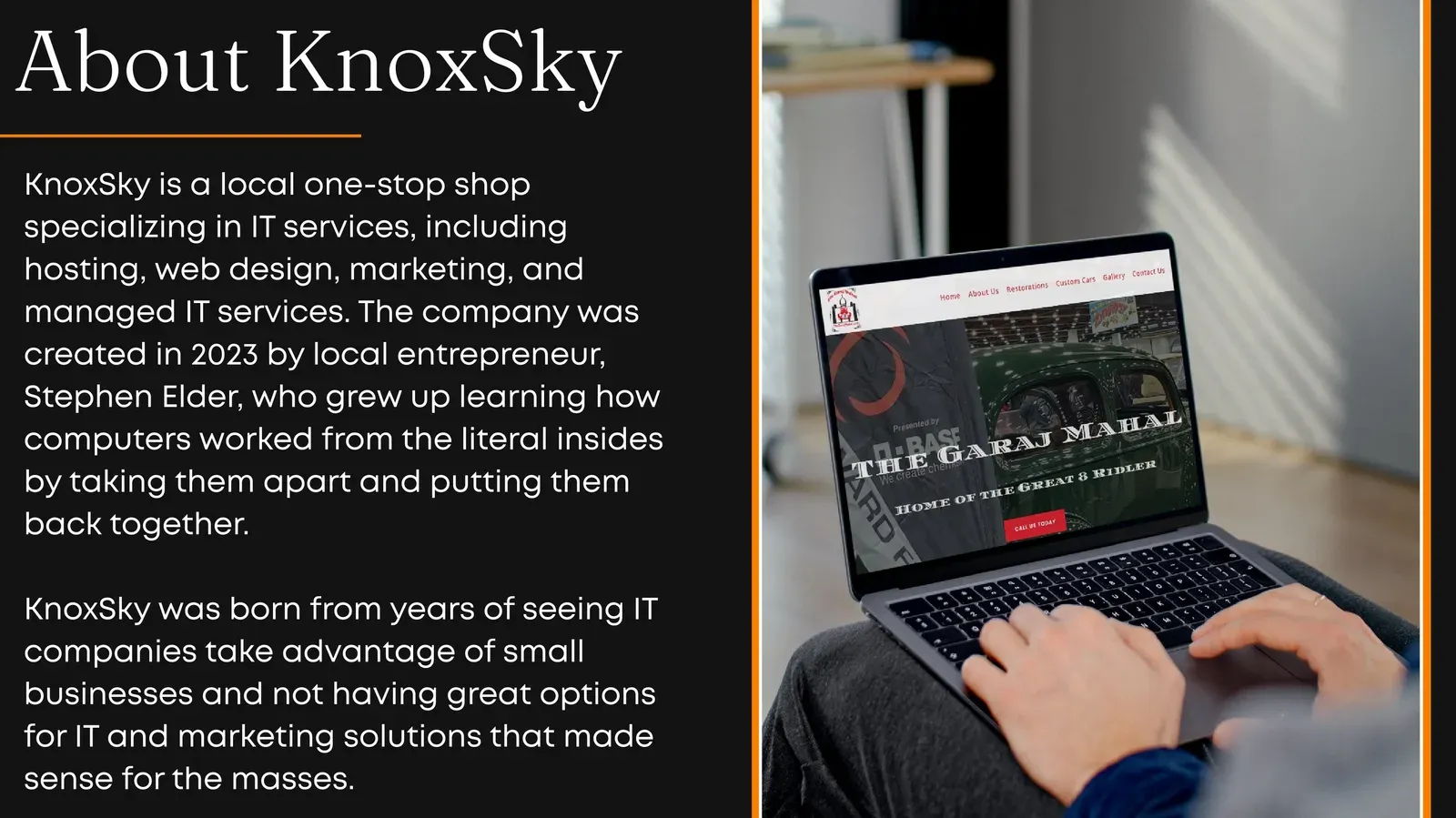 About KnoxSky page describing the company