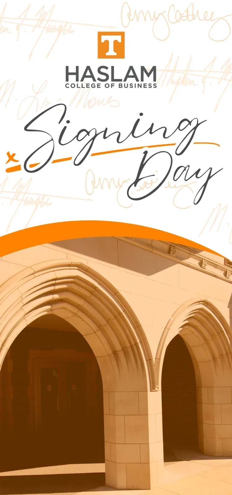 Haslam College of Business Signing Day vertical banner